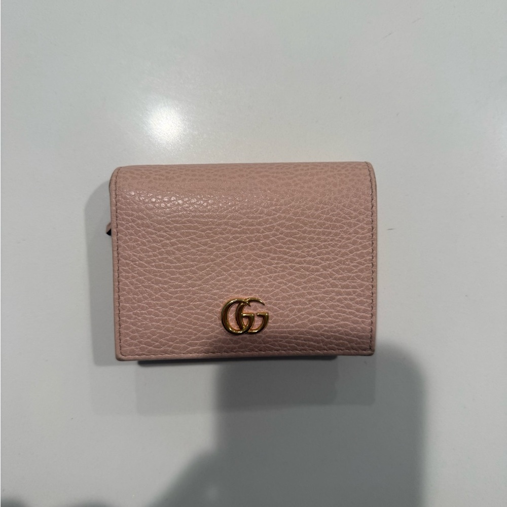Gucci Blush Leather Wallet with Gold Logo